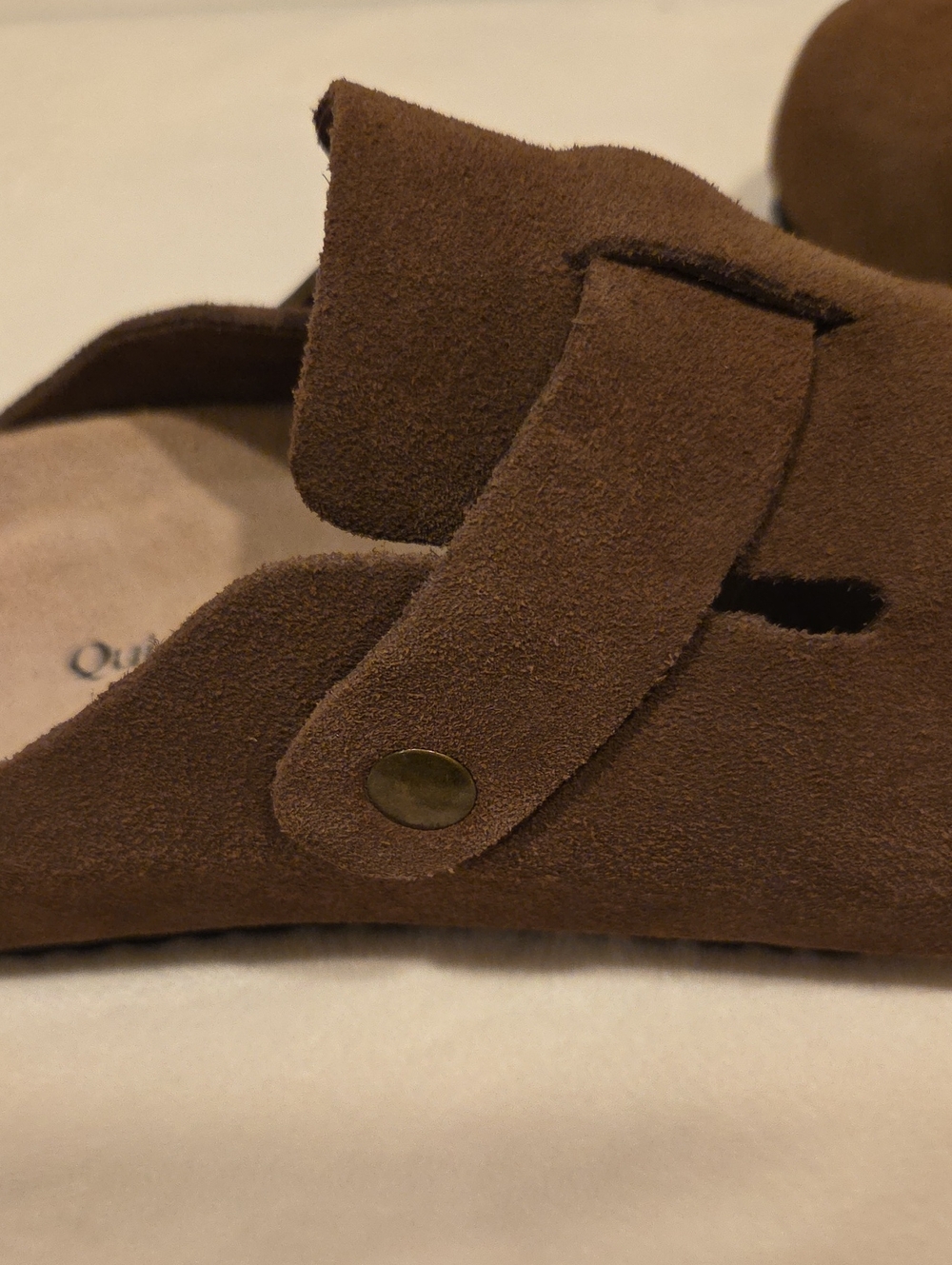Quince Water Repellent Suede Clog Mule In Cafe - Picture 6 of 6